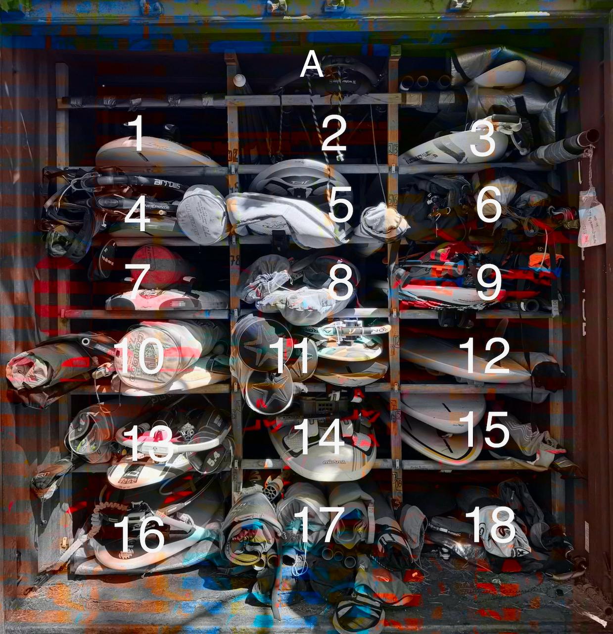 Container A – spots 1–18